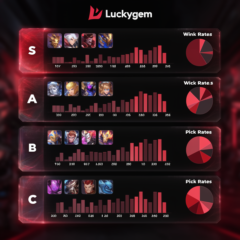 Luckygem hero tier list chart with win rates